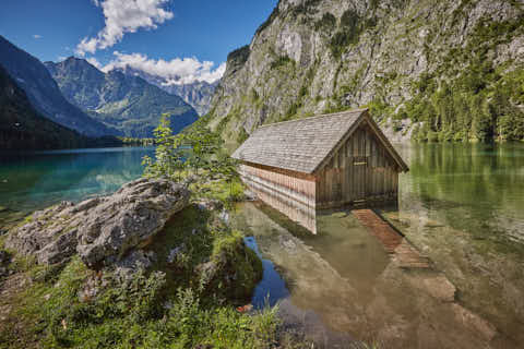 Gemeinde Schönau Landkreis Berchtesgadener_Land Obersee Bootshaus an der Fischunkelalm (Dirschl Johann) Deutschland BGL